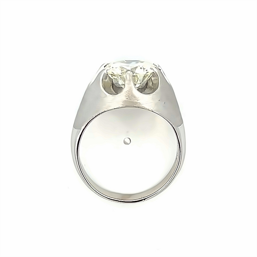 Estate Round Diamond Men's Belcher Ring