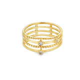 Bezel Set Diamond Station Layered Ring
