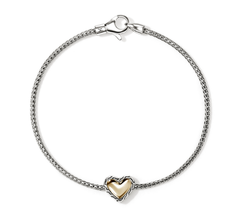 Two-Tone Sterling Silver And 14K Yellow Gold Heart John Hardy Jewelry