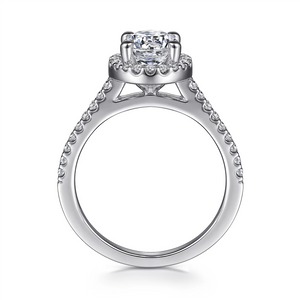 Gabriel & Co. Carly - 14K White Gold Round Halo Diamond Engagement Ring Mounting