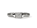 Sterling Silver 5Mm Icon Stud Ring John Hardy With 12 = 0.07Twt Pave-s