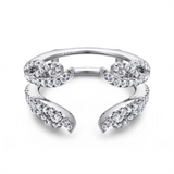 White 14 Karat Nature Pave Swirl Ring Wrap/Guard Size 6.5 Gabriel & Co