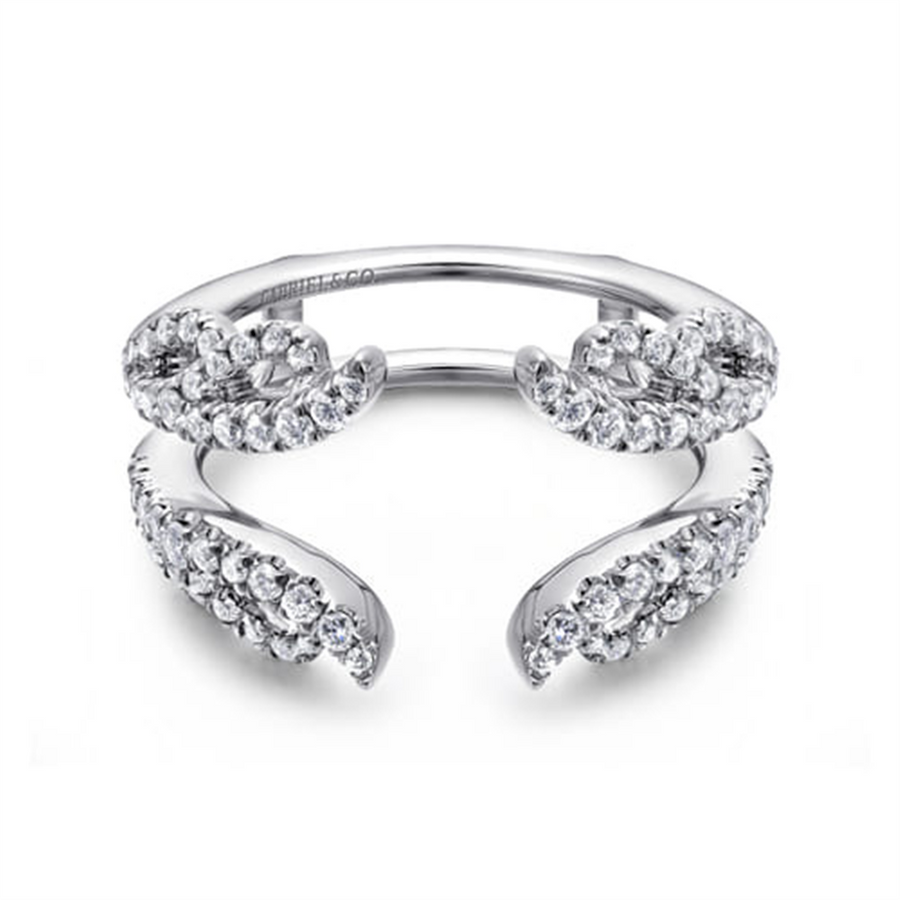 White 14 Karat Nature Pave Swirl Ring Wrap/Guard Size 6.5 Gabriel & Co