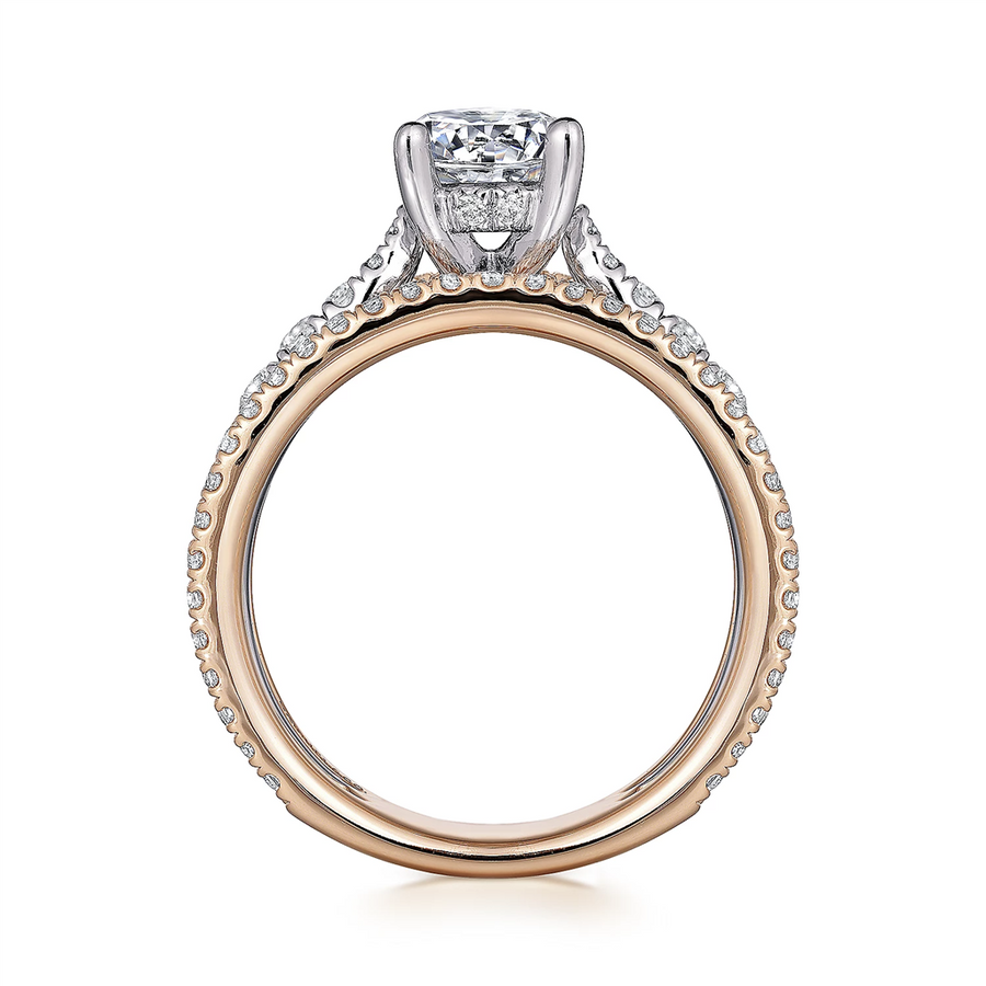 Gabriel & Co. Fiji - Three Row Straight Diamond Engagement Ring Mounting