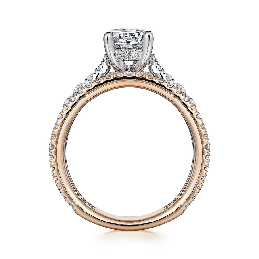 Gabriel & Co. Fiji - 14 Karat White-Rose Gold Round Diamond Engagement Ring