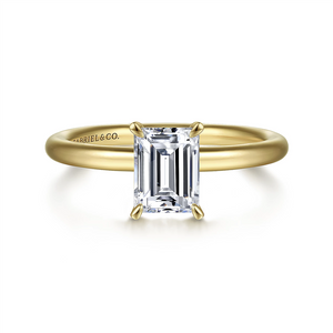 Gabriel & Co. Lark - 14K Yellow Gold Emerald Cut Solitaire Engagement Ring Mounting