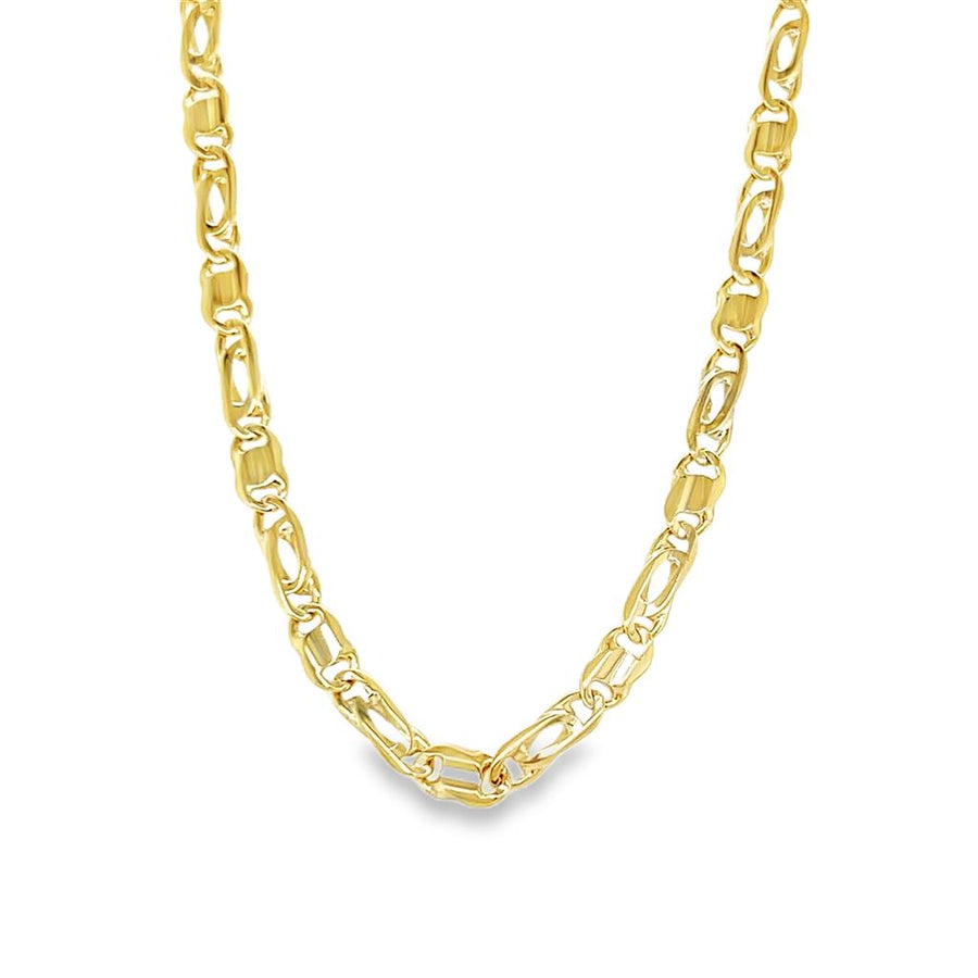 Yellow 14 Karat 4.30mm Tiger Eye Chain w/ Lobster Clasp Estate Jewelry