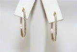 Lady's Yellow 14 Karat Inside Out Hoops Earrings With 66=0.25Tw Round