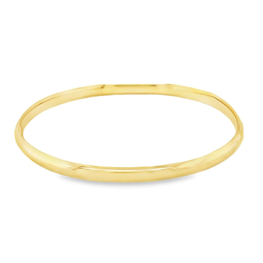 Yellow 14 Karat 4.75mm Plain Hollow Slip On Bangle Bracelet Estate Jew