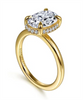 Lady's Yellow 14 Karat Hidden Halo Ring Size 6.5 22 0.11tw Round G/H S