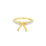 Lady's Yellow 18 Karat Cathedral Solitaire Ring Size 6.25 14 = 0.24tw