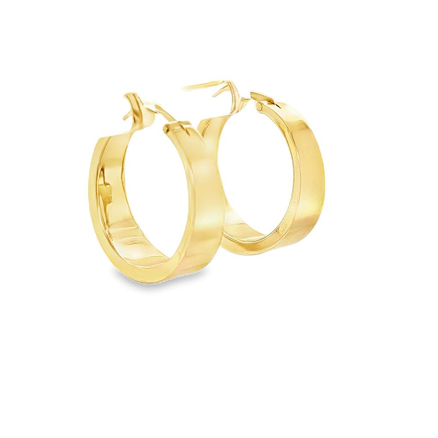 Yellow 14 Karat 4-7Mmx25.40mm Graduated Square Tube Hoop Earrings Esta