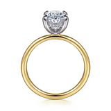 Gabriel & Co. Two Tone Oval Hidden Halo Diamond Ring Mounting