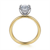 Gabriel & Co. Two Tone Oval Hidden Halo Diamond Ring Mounting