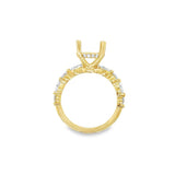 Lady's Yellow 18 Karat Single Prong Hidden Halo Ring Size 7 4 = 0.38tw