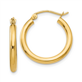 Quality Gold 14K Polished 2.5mm Lightweight Tube Hoop Earrings