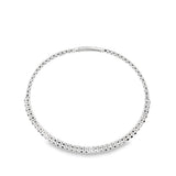 White Platinum Bangle Half Tennis/Half Beaded Bracelet with 21 = 1.15T