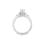 Lady's White 14 Karat 6 Prong Marquise Trillion Ring Size 6 2 0.20tw M