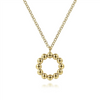 Gabriel & Co. Fashion 14K Yellow Gold Bujukan Bead Open Circle Pendant Necklace