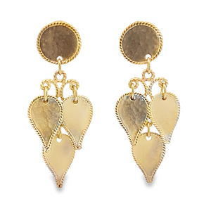 Yellow 14 Karat Matte' James Avery Tear Drop Gold Earrings Estate Jewe