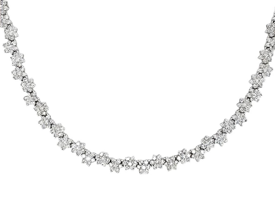 Flower Diamond Tennis Necklace