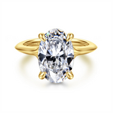 Lady's Two-Tone 14 Karat 6-Prong Split Shank Engagement Ring Semi-Moun