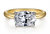 Gabriel & Co. Two-Tone East/West Hidden Halo Engagement Ring Mounting