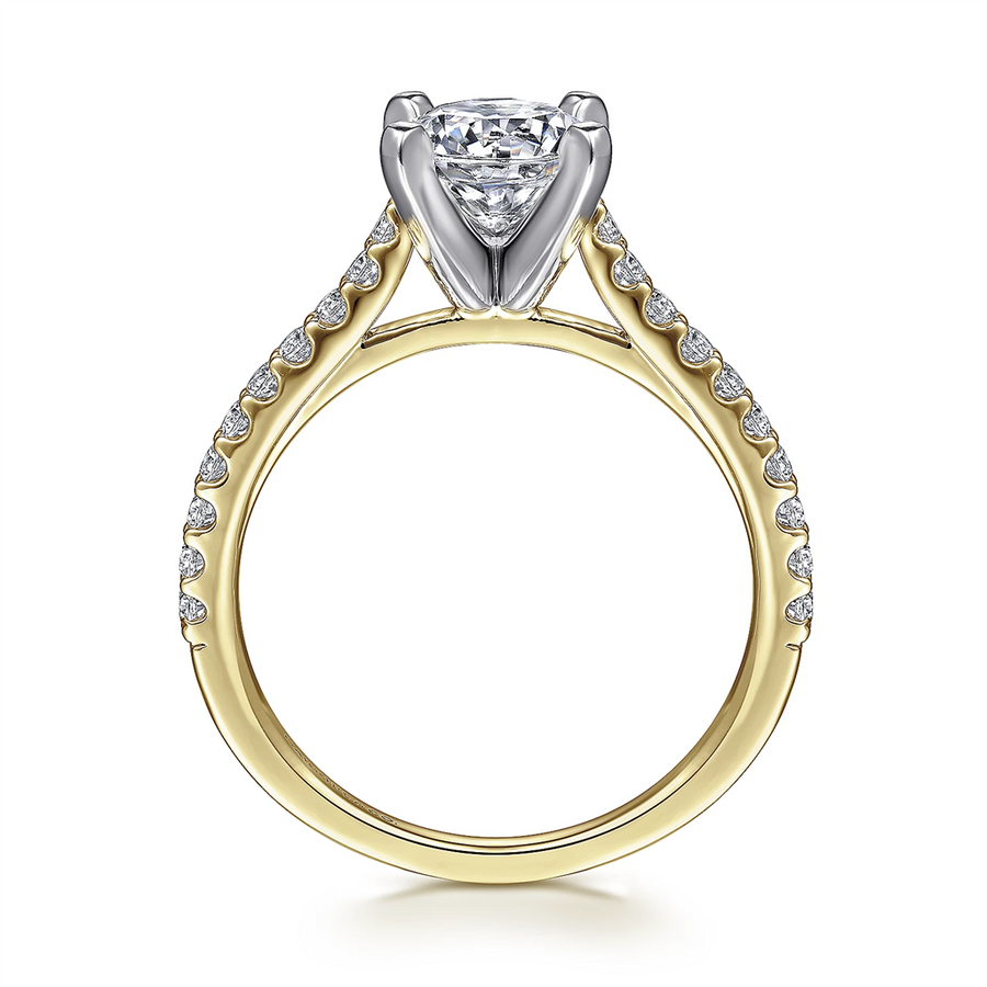 Gabriel & Co Lady's Two-Tone Straight Diamond Engagement Ring Mounting