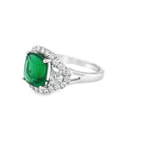 Lady's White 18 Karat Halo Cushion Fashion Ring Size 6.5 one 3.37ct Cu