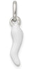 White Sterling Silver White Enamel Italian Horn Pendant