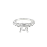 Lady's White 18 Karat Hidden Halo Bezel Shank Ring Size 6.75 26 = 0.96