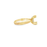 Lady's Yellow 18 Karat Hidden Halo Cathedral Ring Size 6.75 20 = 0.10t