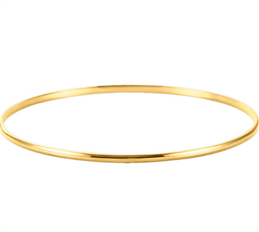 Yellow 14 Karat 3.7mm Slip-on Bangle Bracelet Estate Jewelry Gram Weig
