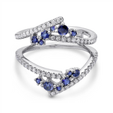 Gabriel & Co. 14K White Gold Sapphire and Diamond Ring Enhancer - 0.33 ct