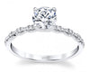 Coast Diamond Scalloped Rose/White Engagement Ring