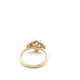 Lady's Yellow 18 Karat Milgrain Floral-style Halo Semi-Mount Ring