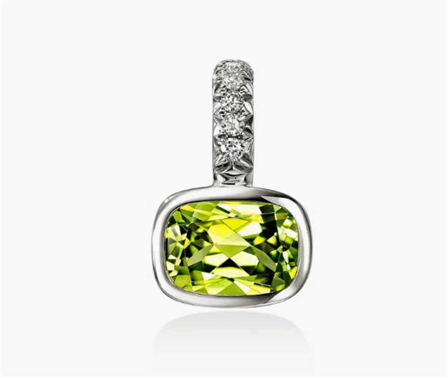 White Sterling Silver Heishi Pave Diamond And East To West Elongated P