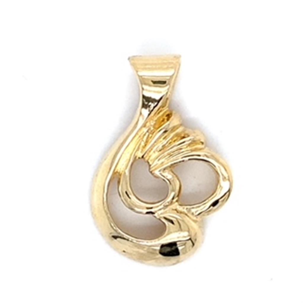 Yellow 14 Karat Abstract Heart Pendant Estate Jewelry Gram Weight: 5.77