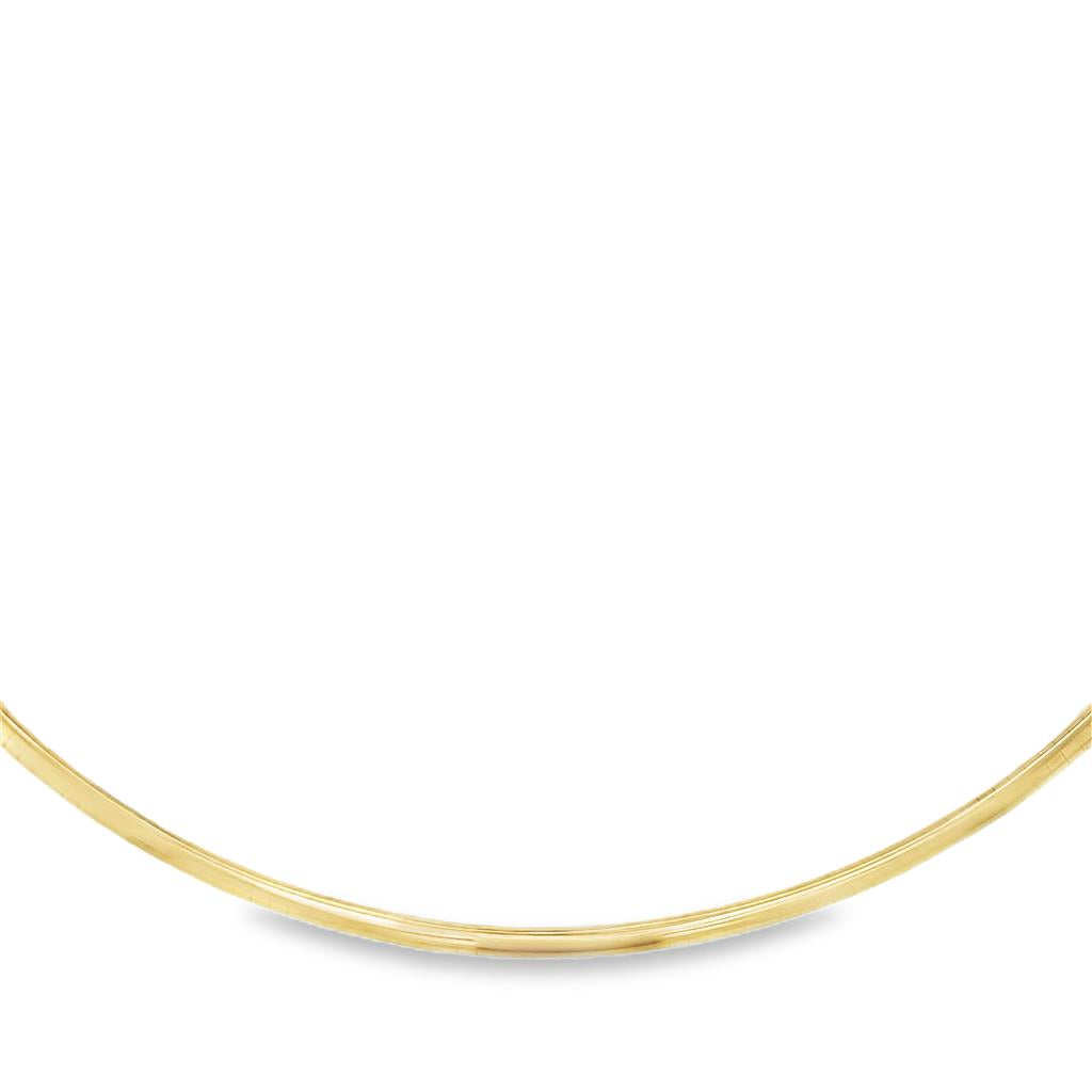 Yellow 14 Karat 4mm Half Dome Omega Necklace Estate Jewelry Length 16