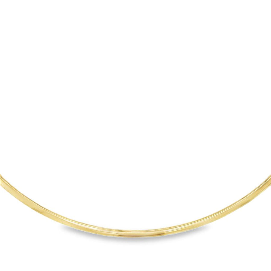 Yellow 14 Karat 4mm Half Dome Omega Necklace