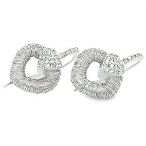 Estate Diamond Heart Drop Earrings