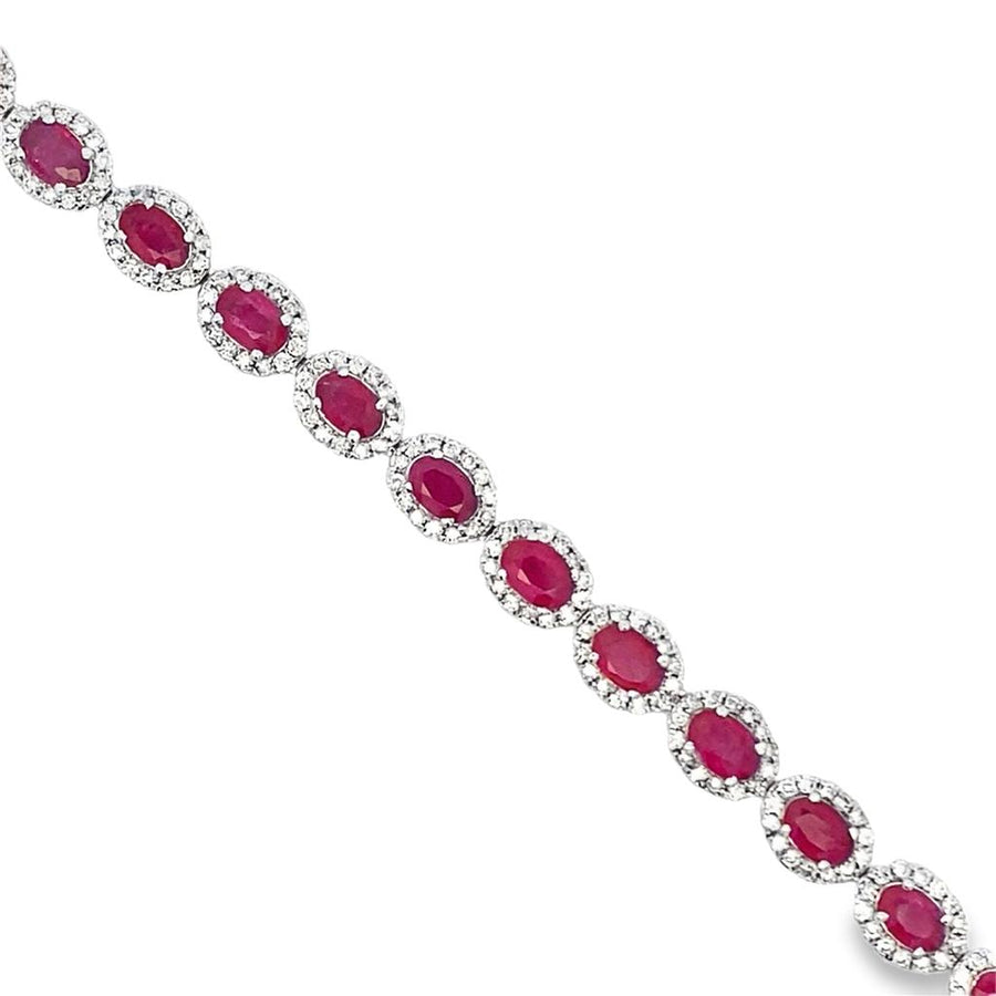 Oval Ruby and Diamond Bracelet
