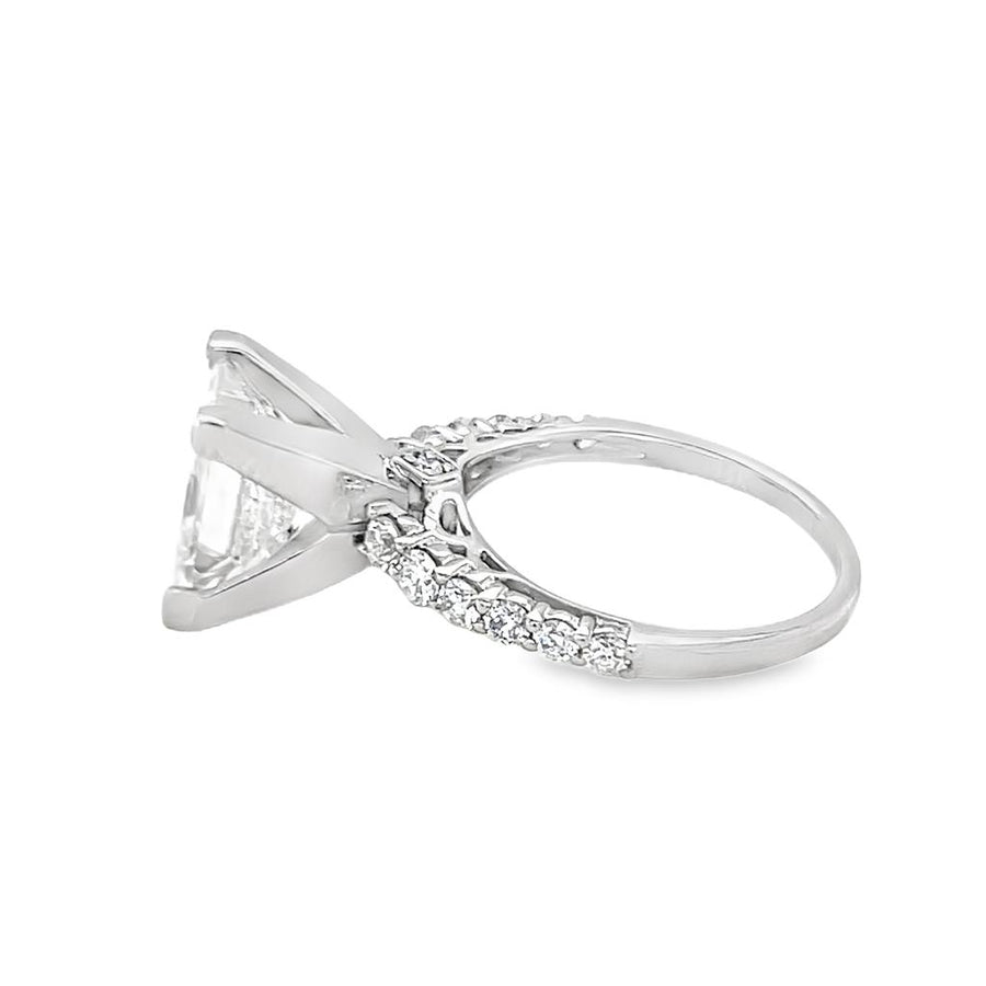 White 14 Karat 4-Prong Princess Cut Engagement Ring