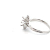 Lady's White 18 Karat Star-Shaped Halo Semi-Mount Engagement Ring