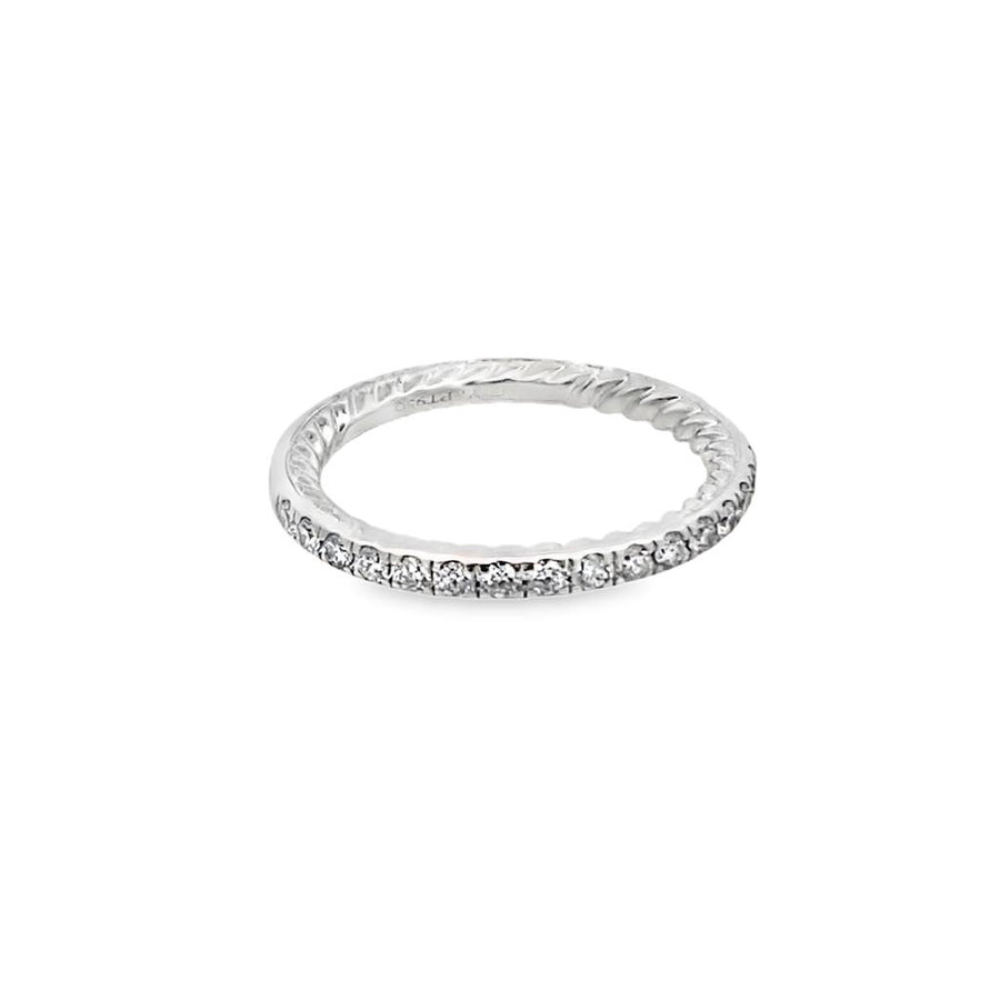 Platinum David Yurman Diamond Band Estate Jewelry Size 4 With 18 = 0.2