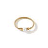 John Hardy Classic Chain 18K Gold Ring with 4-4.5mm Cultured Fresh Water Pearl