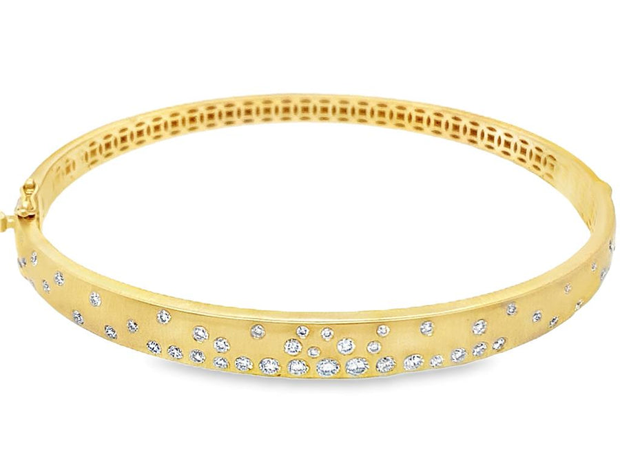 Burnish Set Diamond Bangle Bracelet