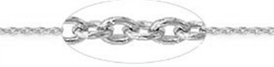 White 14 Karat Diamond Cut 1.0mm Cable Chain w/ Lobster Clasp Estate J