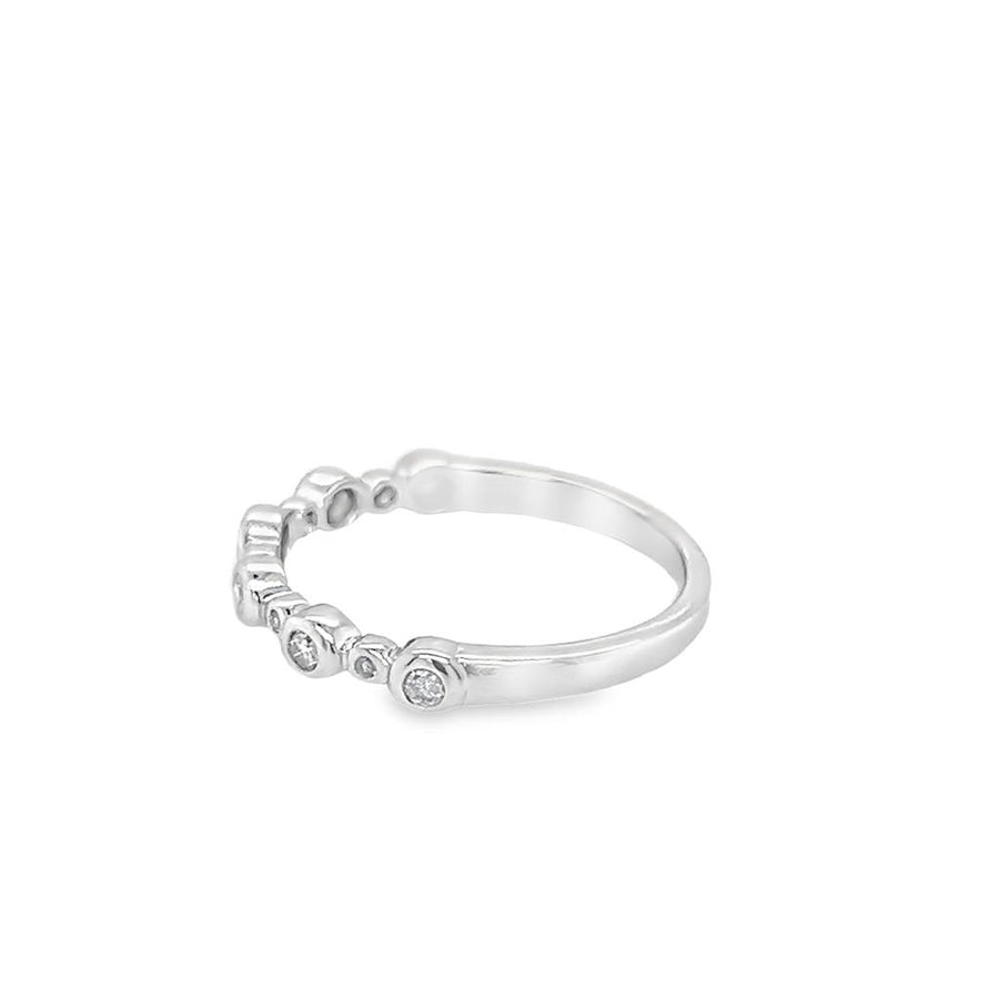 White 10 Karat Diamond Bezel Band