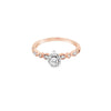 White/Rose' 10 Karat Milgrain Round Halo Engagement Ring Estate Jewelr